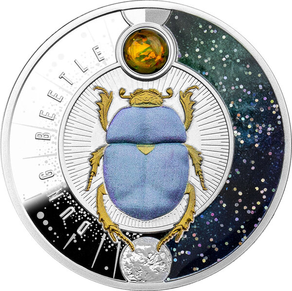 Monnaie en argent 2 dollars g 31.1 (1 oz) millésime 2022 dung beetle