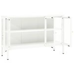 vidaXL Buffet Blanc 105x35x70 cm Acier et verre