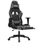 vidaXL Chaise de jeu de massage repose-pied Noir camouflage Similicuir
