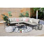 Salon de jardin d'angle modulable en aluminium avec méridienne BAJA