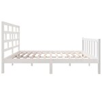 vidaXL Cadre de lit Blanc Bois de pin massif 135x190 cm Double