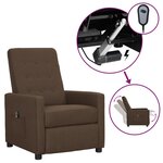 vidaXL Fauteuil inclinable électrique Marron Tissu