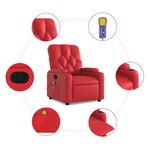 vidaXL Fauteuil de massage inclinable rouge similicuir