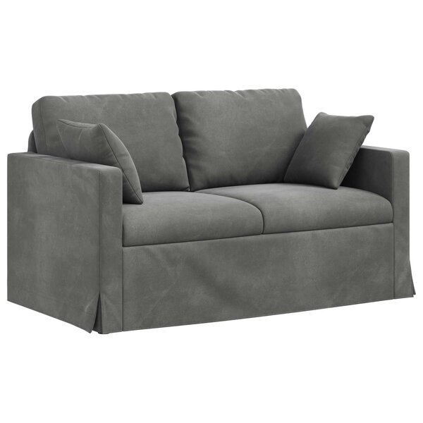 vidaXL Canapé Gris foncé 138 x 78 x 80 cm Velours