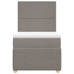 vidaXL Sommier à lattes de lit avec matelas Taupe 100x200 cm Tissu