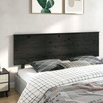 vidaXL Tête de lit Noir 204x6x82 5 cm Bois massif de pin