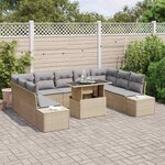 vidaXL Ensemble de canapé de jardin 10 Pièces beige et gris clair