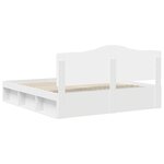 vidaXL Cadre de lit avec tête de lit Blanc 200 x 200 cm Pin massif