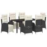 vidaXL Set de salle à manger de jardin 7 pièces en poly rattan noir