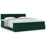 vidaXL Cadre de lit ottoman avec matelas vert foncé 200x200 cm velours
