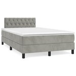 vidaXL Sommier à lattes de lit avec matelas LED gris clair 120x190 cm
