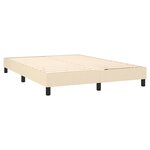 vidaXL Sommier à lattes de lit avec matelas LED Crème 140x190 cm Tissu