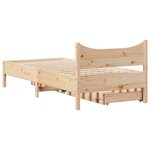 vidaXL Cadre de lit avec tiroirs 75x190 cm bois de pin massif