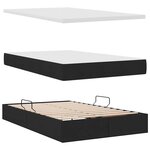 vidaXL Lit avec rangement et LED avec LED Noir 120 x 200 cm Polyester