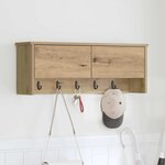 vidaXL Porte-manteau mural avec porte chêne artisanal 80 x 20 x 30 cm