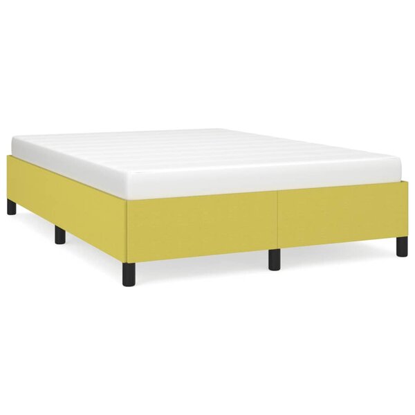 vidaXL Cadre de lit sans matelas vert 140x190 cm tissu