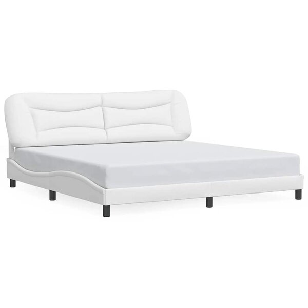 vidaXL Cadre de lit sans matelas Hvar blanc 200x200 cm similicuir