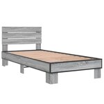 vidaXL Cadre de lit sonoma gris 100x200 cm bois d'ingénierie et métal