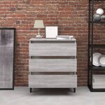 vidaXL Buffet Sonoma gris 60x35x69 cm Bois d'ingénierie