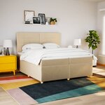 vidaXL Sommier à lattes de lit avec matelas Crème 200x200 cm Tissu