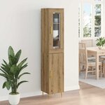 vidaXL Haut Armoire 2 Pièces Chêne artisanal Verre