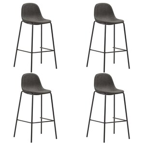 vidaXL Chaises de bar lot de 4 gris foncé tissu