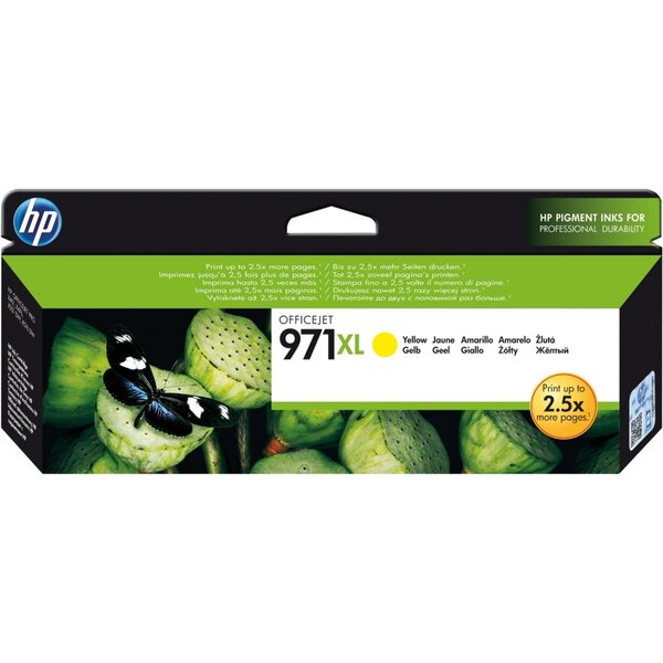 Cartouche jet d'encre originale n°971xl 83 ml grande capacité jaune hp