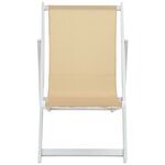 vidaXL Chaise de plage pliable 2Pièces Aluminium et Textilène Blanc cassé