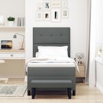 vidaXL Lit à Sommier avec Matelas & Banc Gris Foncé 90x190 cm Tissu