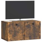 vidaXL Meuble TV mural Chêne fumé 59 5 x 31 x 30 cm Bois d'ingénierie