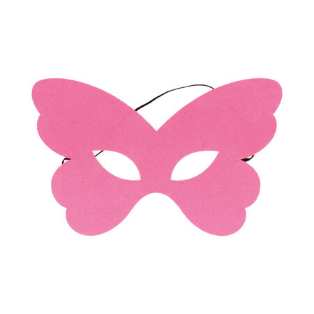 Masque en feutrine papillon rose