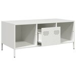 vidaXL Table basse blanc 101 5x50x43 5 cm acier laminé à froid