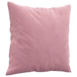 vidaXL Canapé 2 places avec oreillers décoratifs rose 120 cm velours