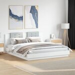 vidaXL Cadre de lit avec LED sans matelas blanc 200x200 cm