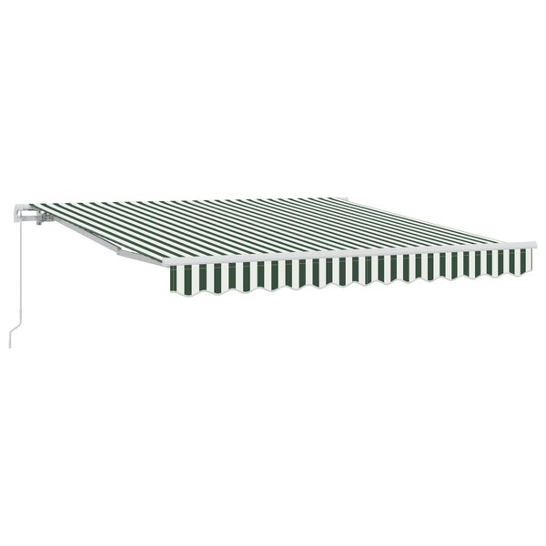 vidaXL Store Rétractable Manuel Vert et Blanc 350x250 cm