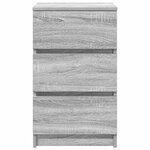 vidaXL Table de chevet avec 3 tiroirs sonoma gris 39x35x65 cm
