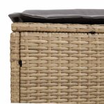 vidaXL Pouf de Jardin 2 Pièce Beige et Gris clair 38 x 38 x 45 cm