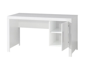ERIK Bureau bois laqué Blanc avec 1 caisson 1 porte