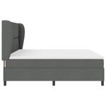vidaXL Lit ressort avec matelas gris foncé 200 x 200 cm