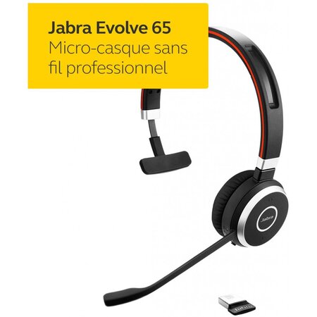 Jabra Evolve 75 Headset Sans Fil supra-auriculaire – Casque stéréo Unified  Communications avec Batterie Longue Durée – Pour Ordinateurs, Smartphones  et Tablettes – Noir : : High-Tech