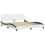 vidaXL Cadre de lit sans matelas blanc et noir 180x200 cm similicuir