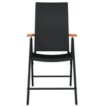 vidaXL Ensemble à manger de jardin 5 Pièces Noir