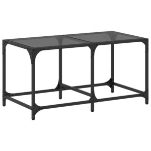 vidaXL Table basse avec dessus en verre noir 78 5x40x40 cm acier