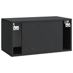 vidaXL Meuble TV mural 59 5 x 31 x 30 cm Noir Bois d'ingénierie