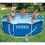 Piscine avec châssis en métal 305 x 76 cm intex 28202gn