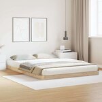 Structure de lit au sol vidaXL Blanc 140x220 cm Bois massif Pin
