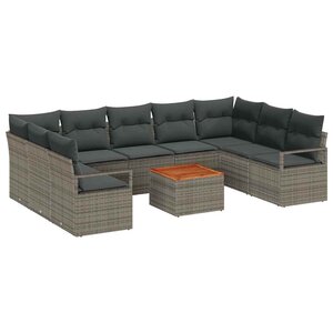 vidaXL Ensemble de canapé de jardin 10 Pièces Gris