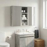 vidaXL Armoire murale de salle de bain Gris Béton 20 x 10 x 50 cm