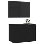 vidaXL Meuble TV mural Noir 57x34 5x40 cm