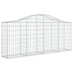 vidaXL Paniers à gabions arqués 9 Pièces 200x30x80/100 cm Fer galvanisé